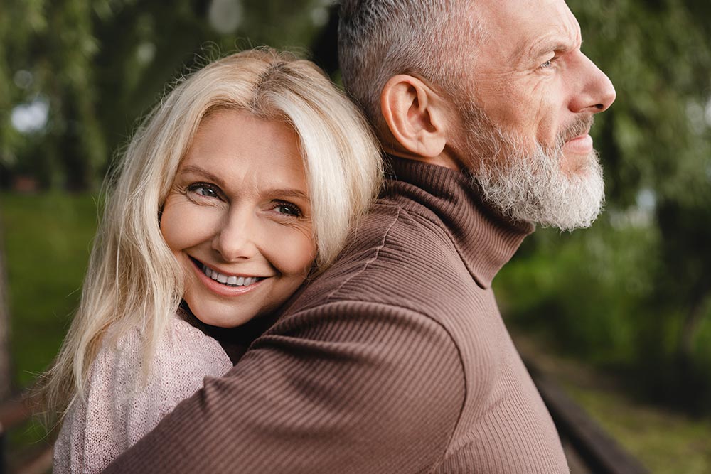 Happy couple outside